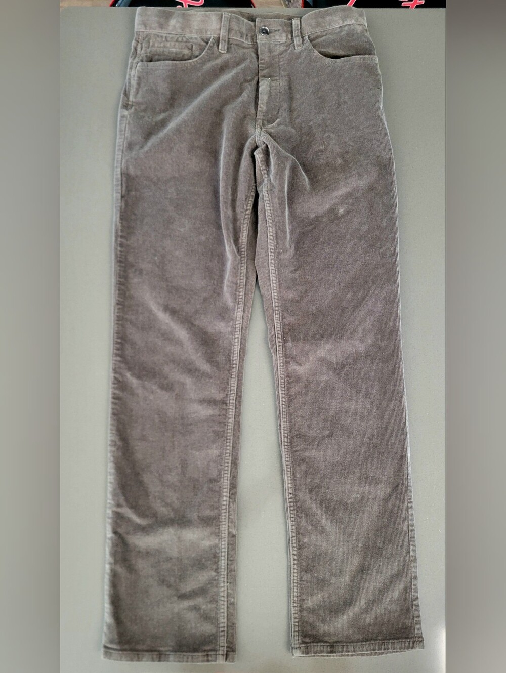 Joseph Abboud Men's Fine-Wale Corduroy Pants - Gray, Straight Leg (33x34)